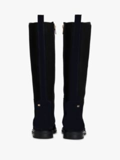 Suede Knee-High Boots — Blue 4