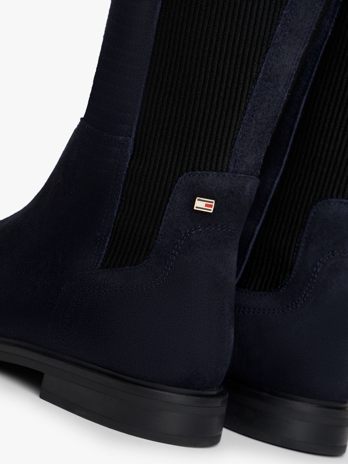 Suede Knee-High Boots — Blue