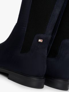 Suede Knee-High Boots — Blue 6