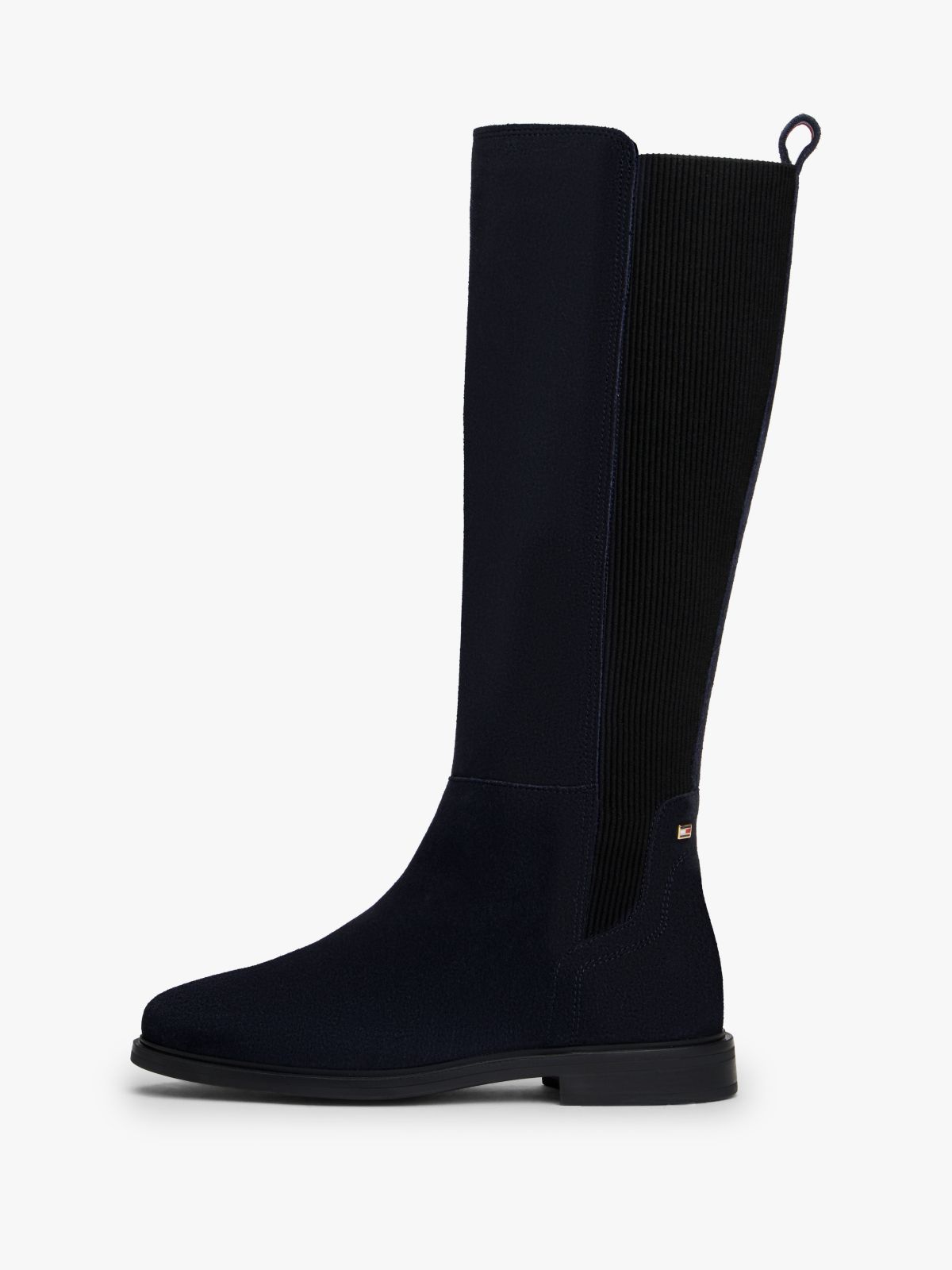 Suede Knee-High Boots — Blue