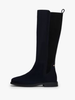 Suede Knee-High Boots — Blue 7