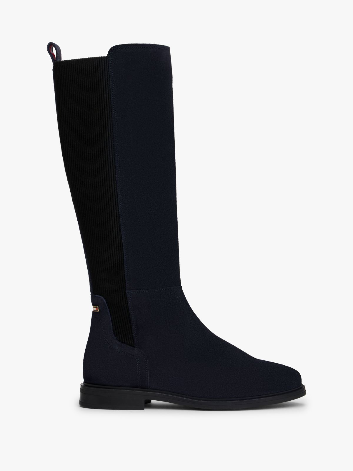 Suede Knee-High Boots — Blue