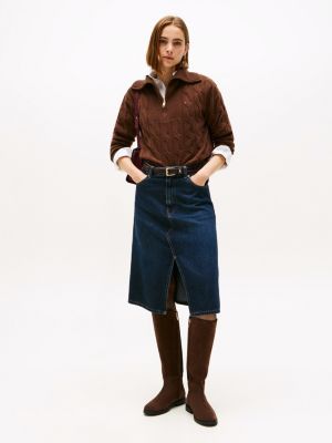 brown suede knee-high boots for women tommy hilfiger
