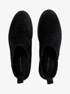 Suede Enamel Flag Chelsea Boots — Black 3
