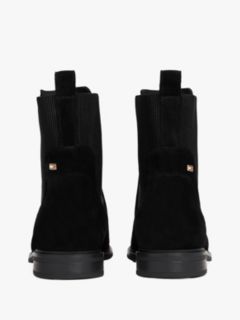 Suede Enamel Flag Chelsea Boots — Black 4