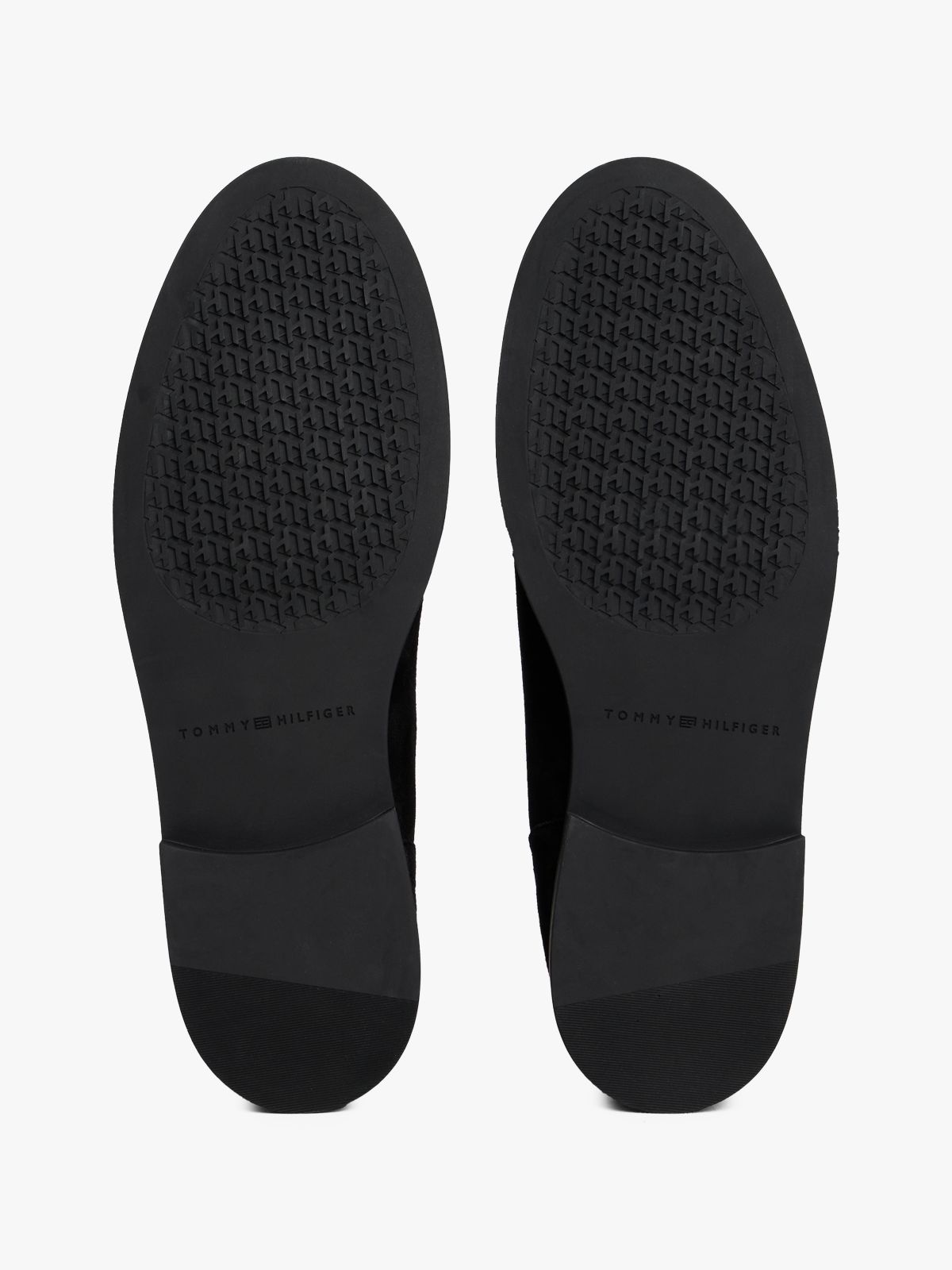 Suede Enamel Flag Chelsea Boots — Black