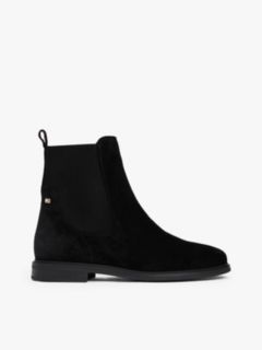 Suede Enamel Flag Chelsea Boots — Black 1