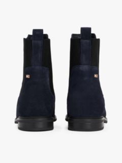 Suede Enamel Flag Chelsea Boots — Blue 4