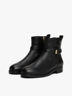 Leather Buckle Riding Boots — Black 2
