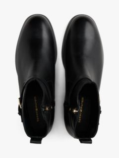 Leather Buckle Riding Boots — Black 3
