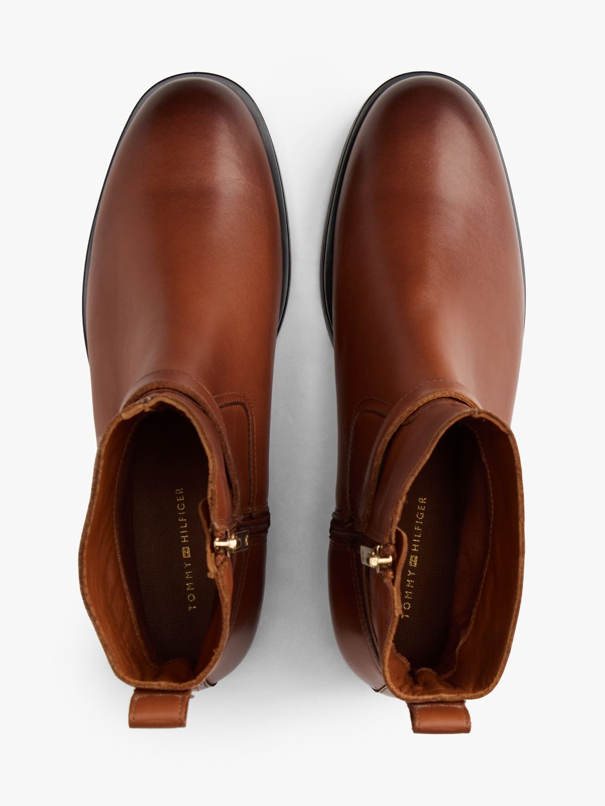 Leather Buckle Riding Boots — Brown