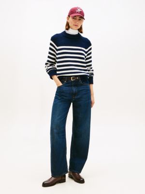 braun reitstiefel aus leder mit schnalle für damen - tommy hilfiger