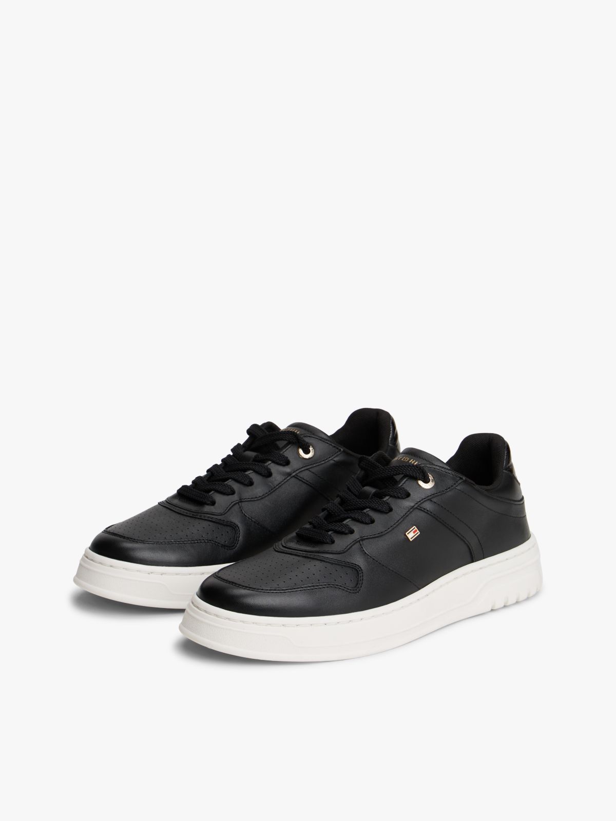 Leather Cupsole Trainers — Black
