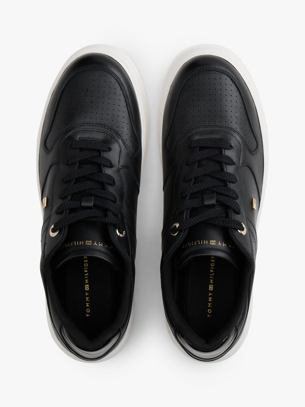 Leather Cupsole Trainers — Black