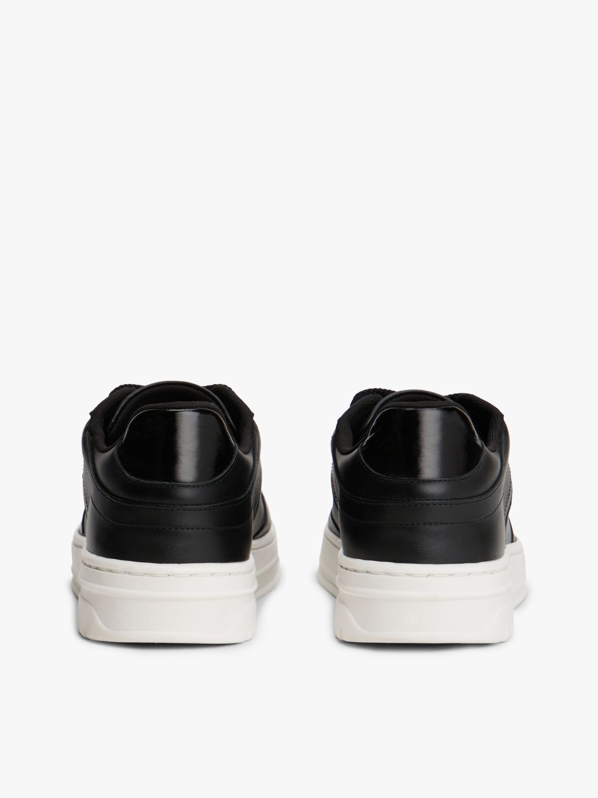 Leather Cupsole Trainers — Black