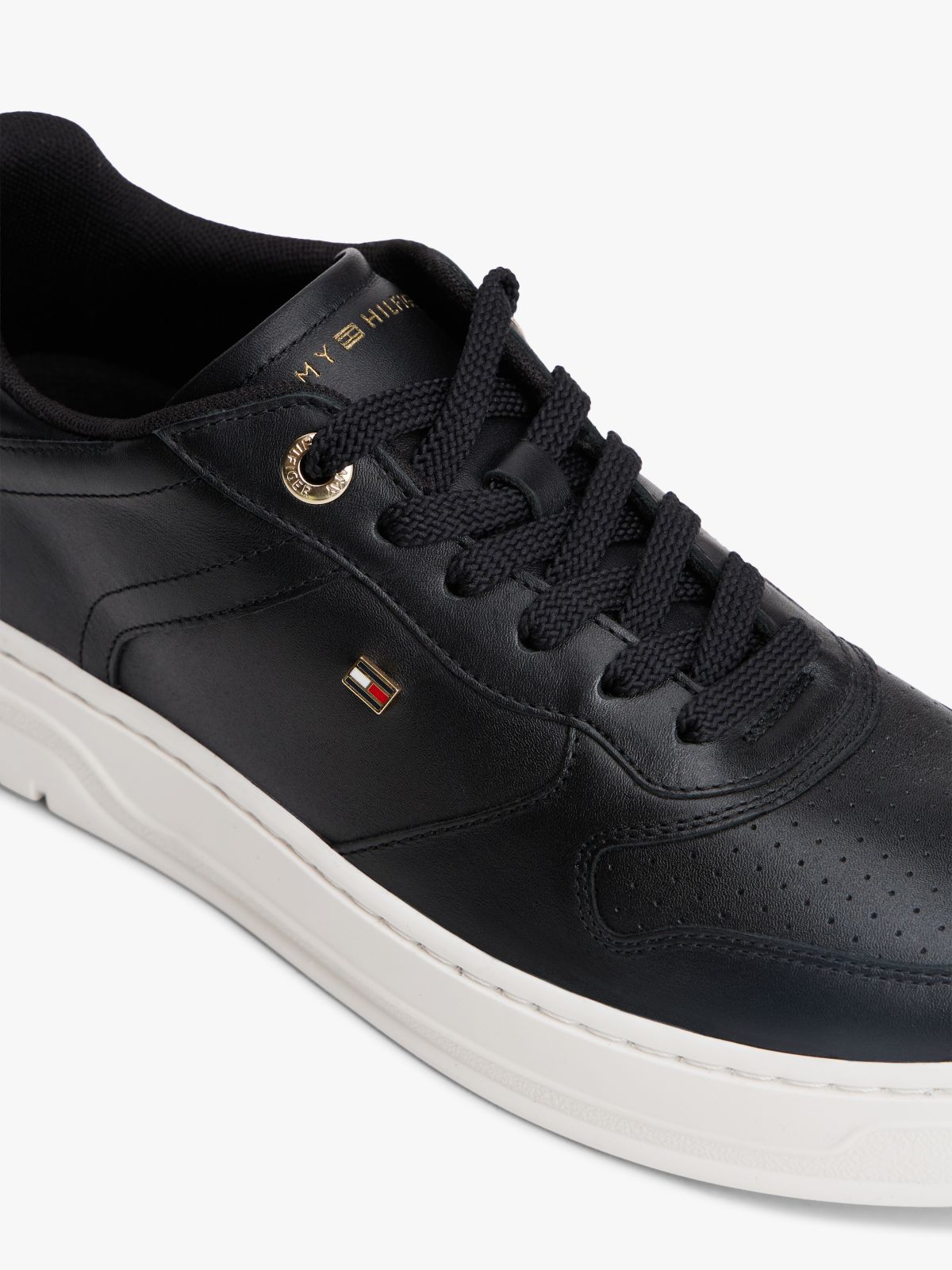 Leather Cupsole Trainers — Black