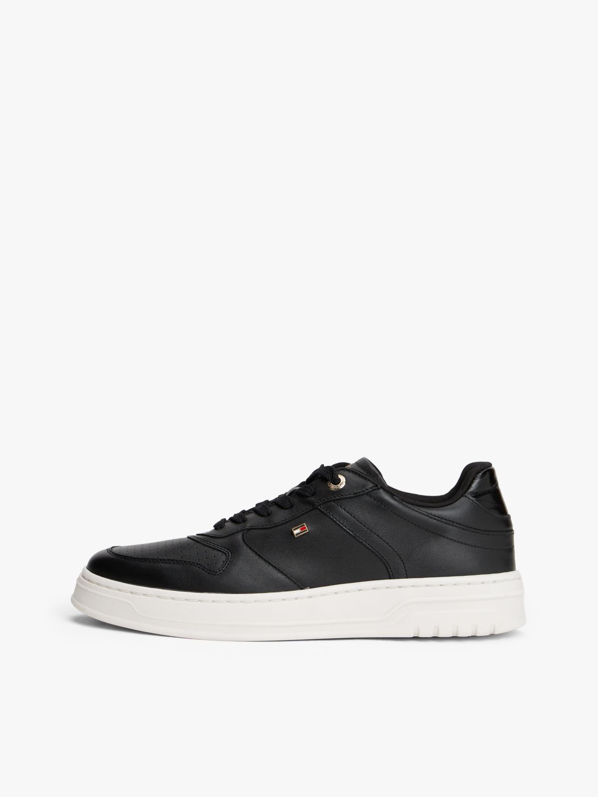 Leather Cupsole Trainers — Black