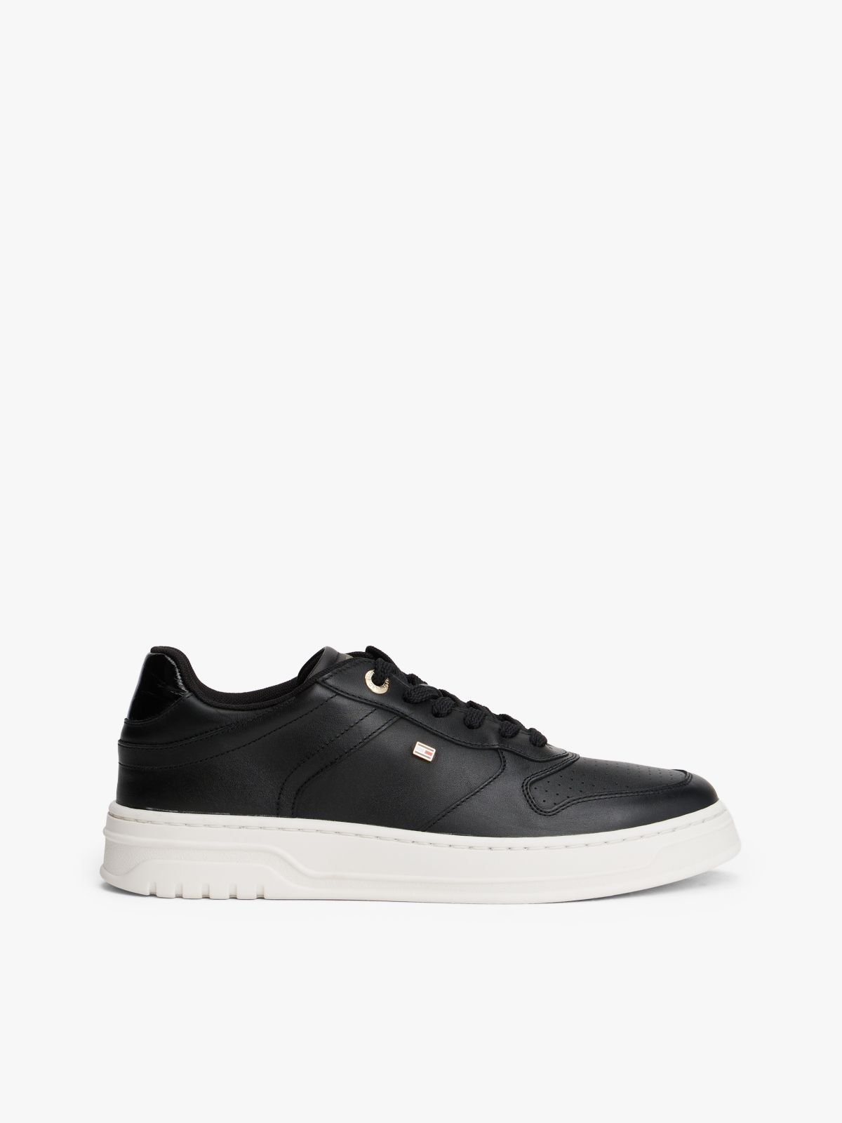 Leather Cupsole Trainers — Black