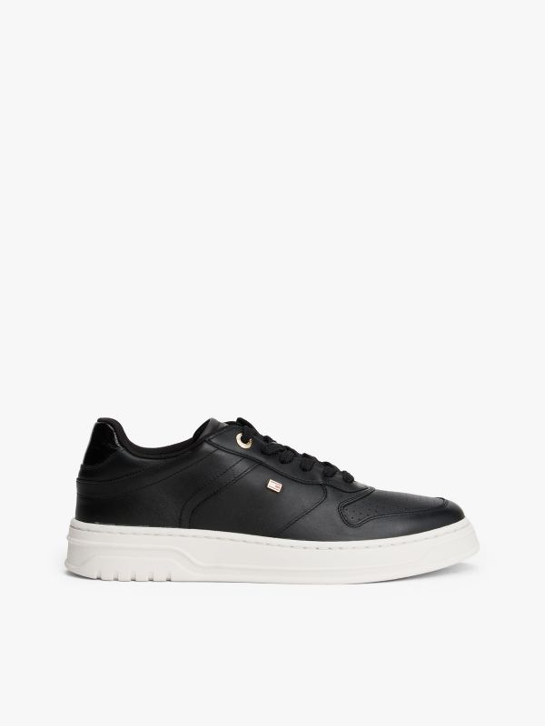 Leather Cupsole Trainers — Black