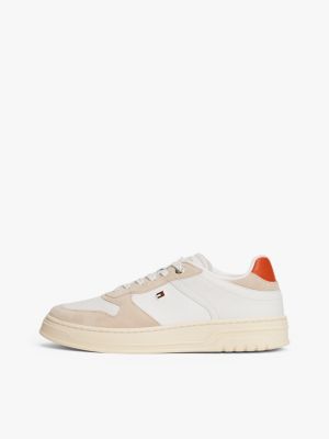 baskets en daim à semelle cuvette blanc pour femmes tommy hilfiger