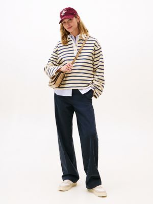 baskets en daim à semelle cuvette blanc pour femmes tommy hilfiger
