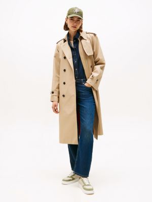 sneakers in camoscio beige da donne tommy hilfiger