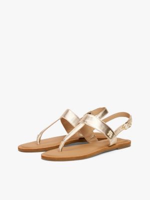 meerdere kleuren sandaal van metallic leer met slingback voor dames - tommy hilfiger