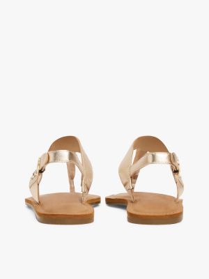 meerdere kleuren sandaal van metallic leer met slingback voor dames - tommy hilfiger