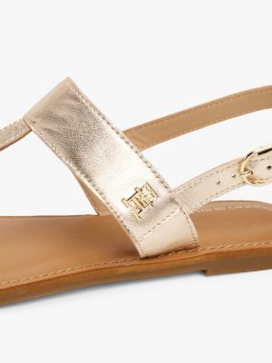 multi slingback-sandale aus metallic-leder für damen - tommy hilfiger