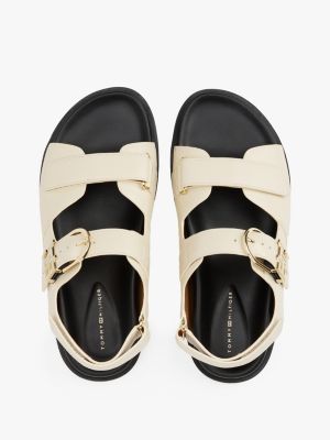 multi th monogram leather cleat sandals for women tommy hilfiger