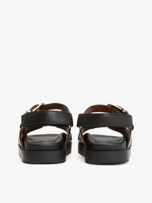 multi th monogram leather cleat sandals for women tommy hilfiger