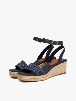 espadrillas hilfiger monotype con suola alta multicolore da donne tommy hilfiger