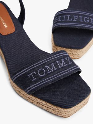 espadrillas hilfiger monotype con suola alta multicolore da donne tommy hilfiger