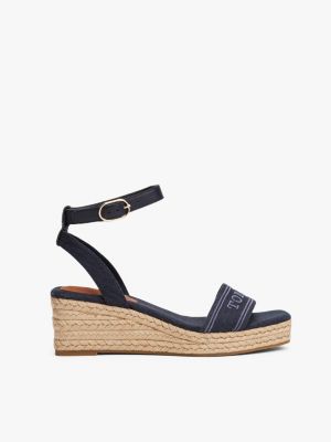 espadrillas hilfiger monotype con suola alta multicolore da donne tommy hilfiger