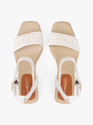 espadrilles compensées hilfiger monotype blanc pour femmes tommy hilfiger