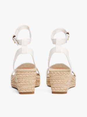 weiß hilfiger monotype espadrilles mit keilabsatz für damen - tommy hilfiger