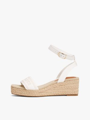 espadrillas hilfiger monotype con suola alta bianco da donne tommy hilfiger