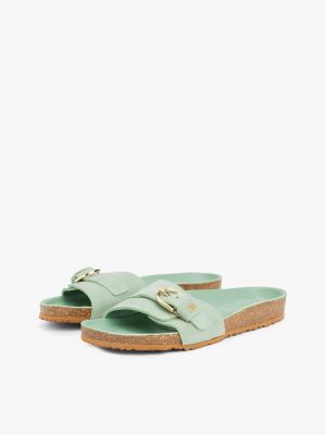 green suede adjustable sandals for women tommy hilfiger