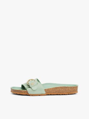 sandales ajustables en daim vert pour femmes tommy hilfiger