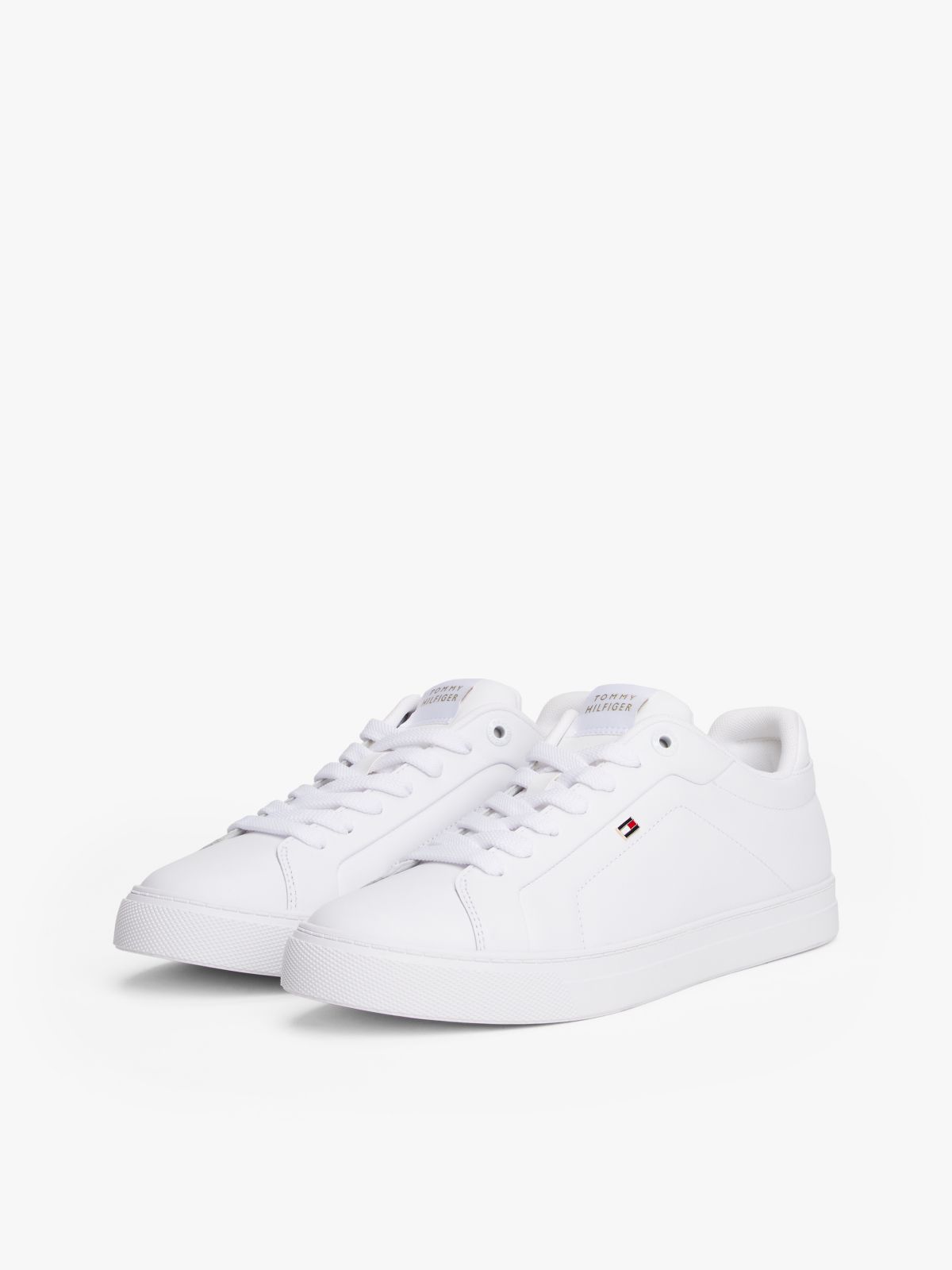 Leather Court Trainers — White