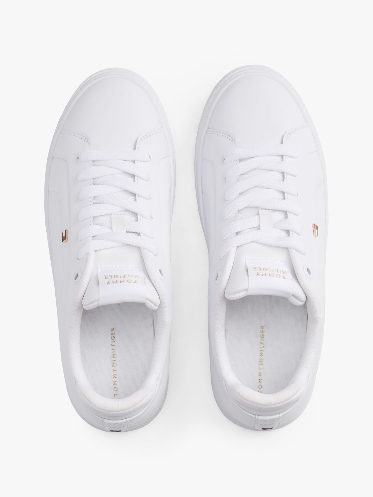 Leather Court Trainers — White