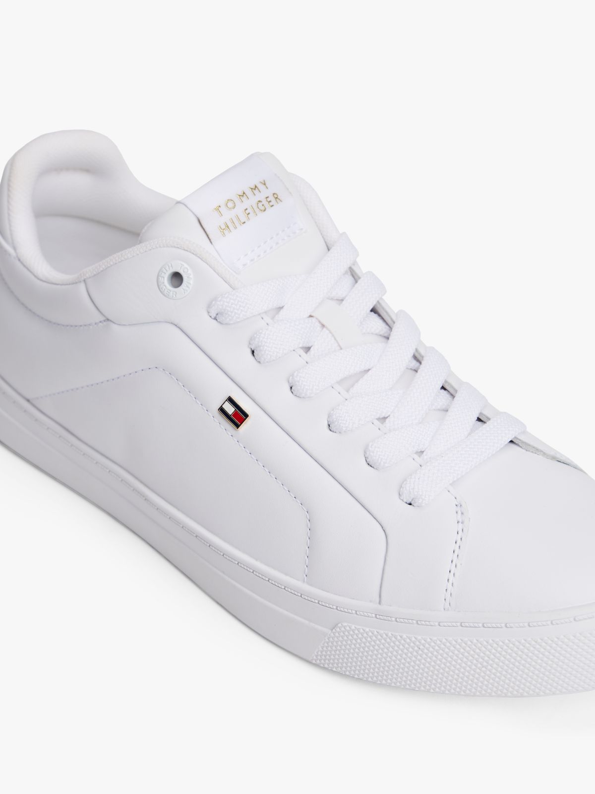 Leather Court Trainers — White