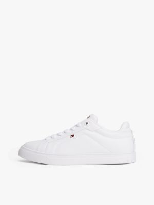 weiß court-sneaker aus leder für damen - tommy hilfiger