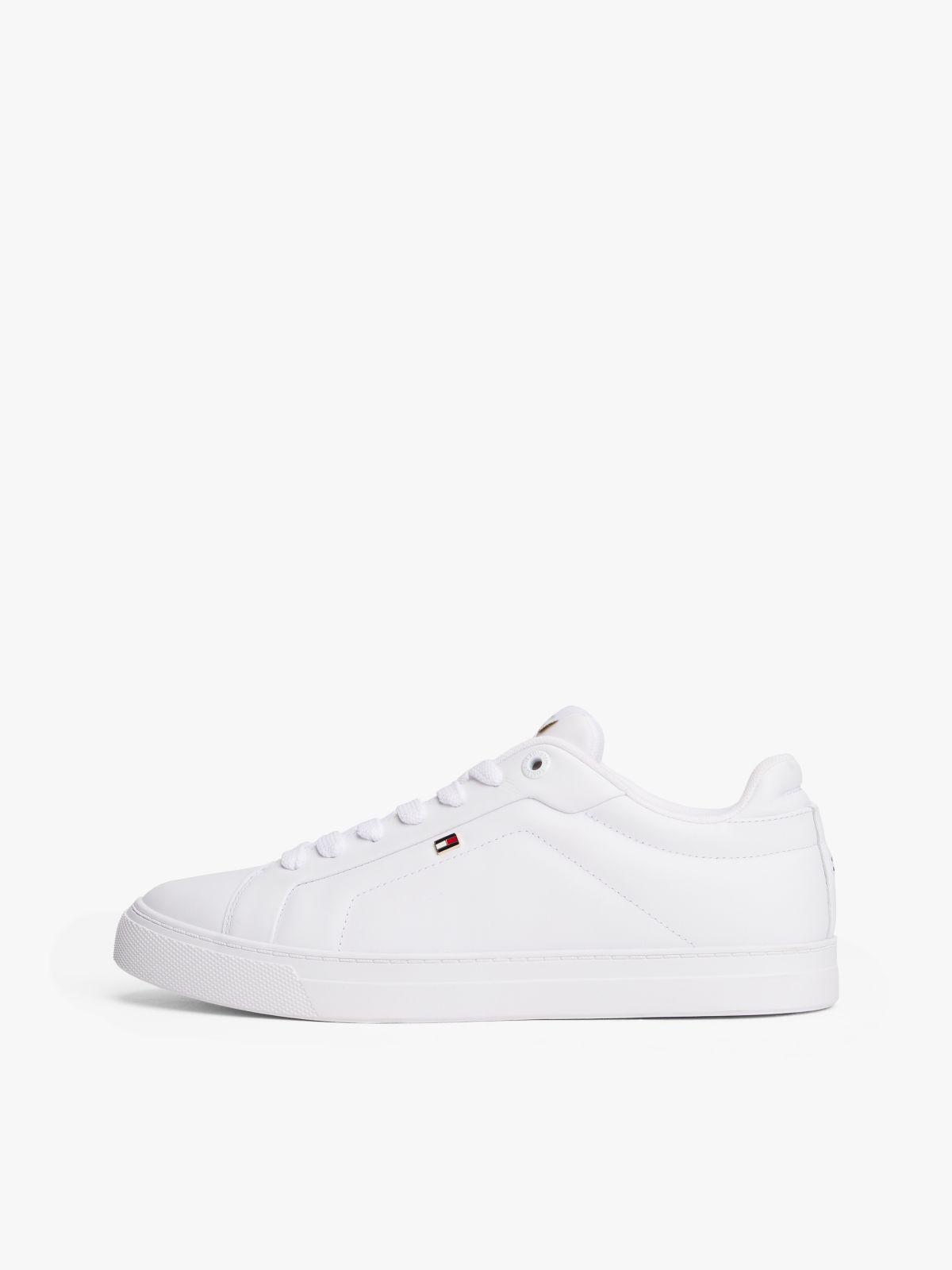 Leather Court Trainers — White