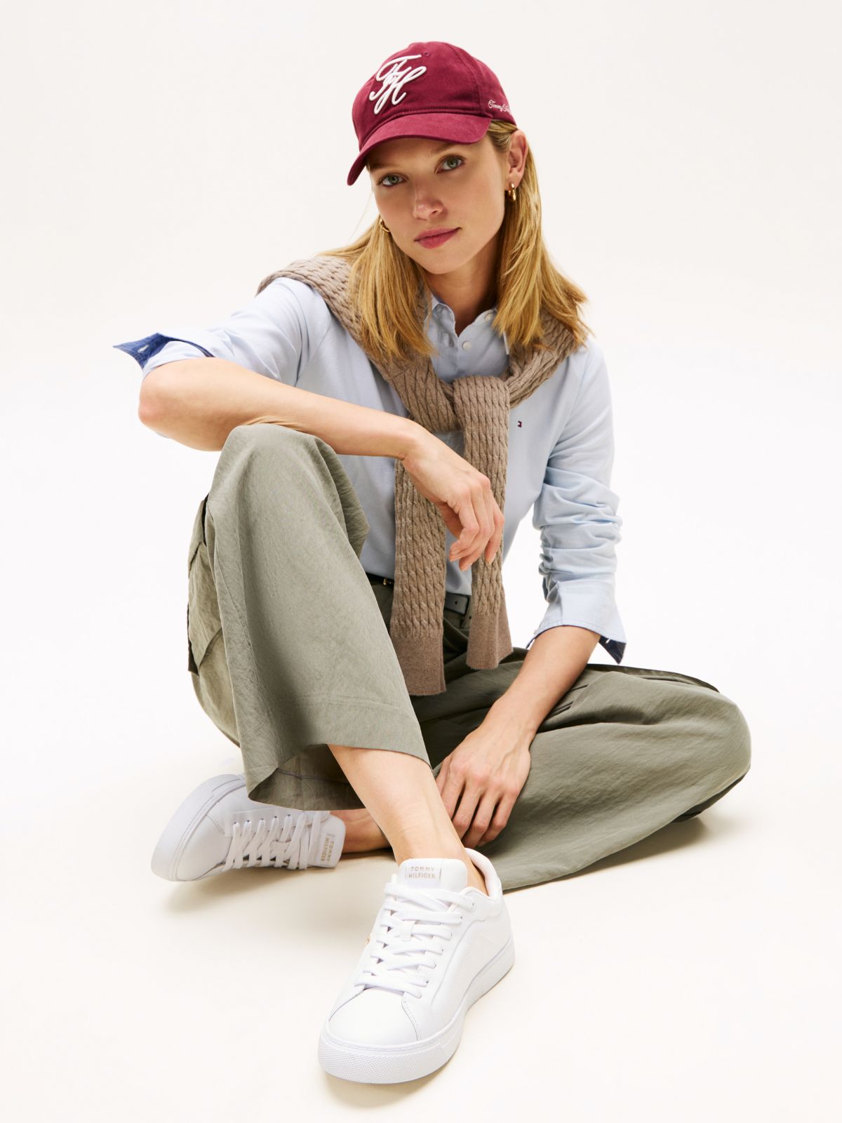 Leather Court Trainers — White