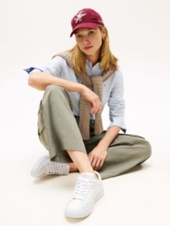Leather Court Trainers — White 8