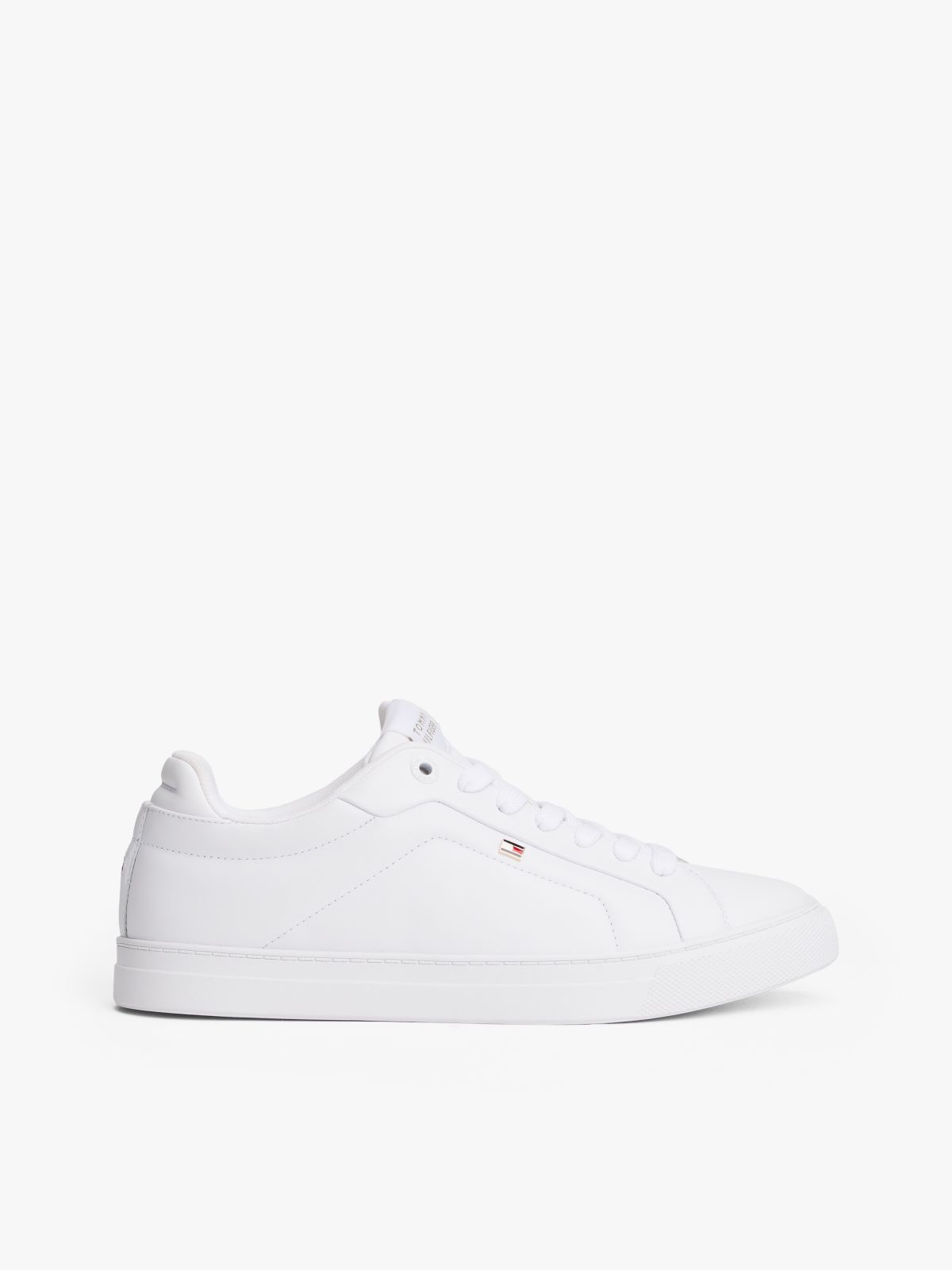 Leather Court Trainers — White