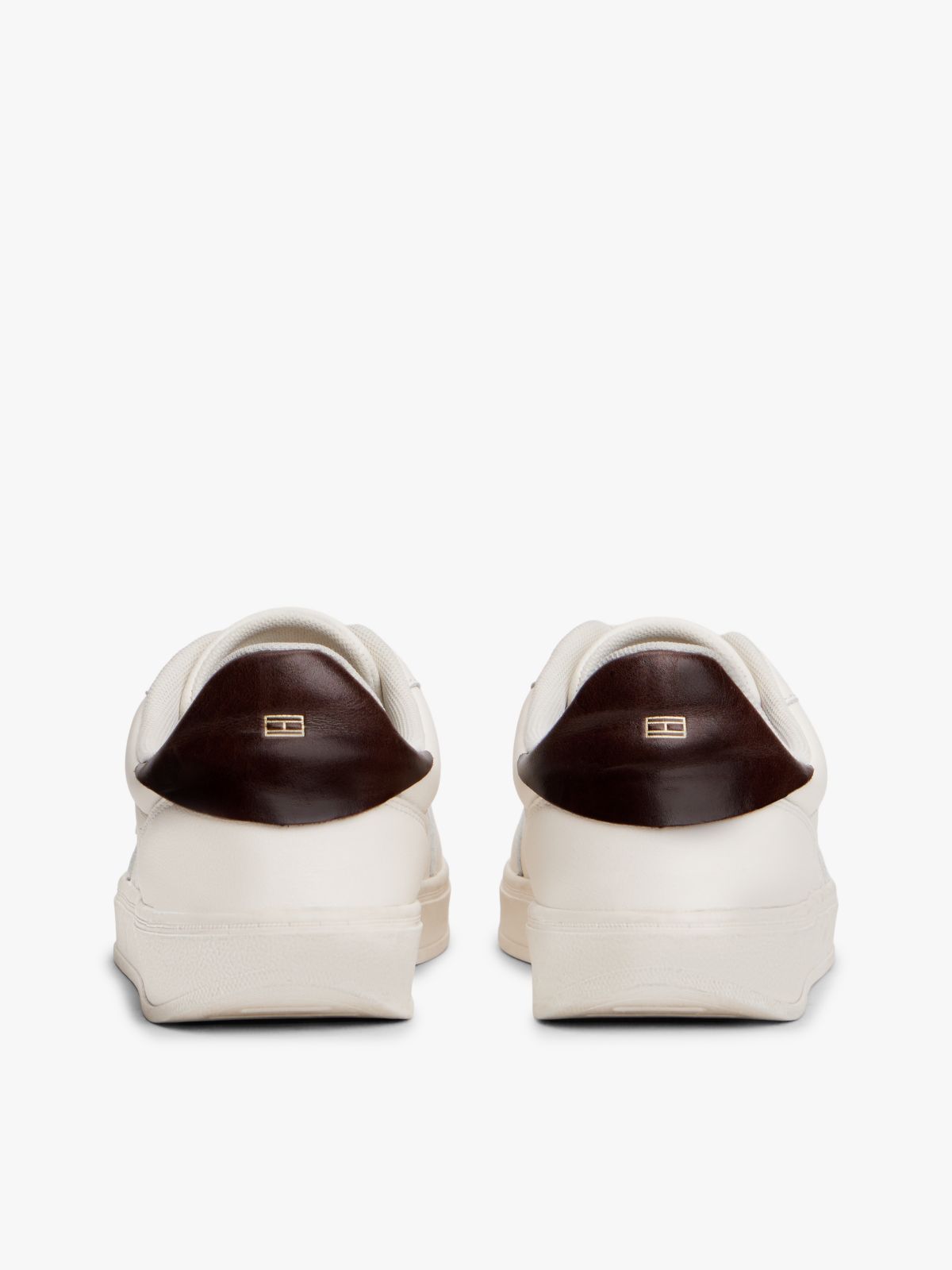 Heritage Shiny Leather Trainers — Beige