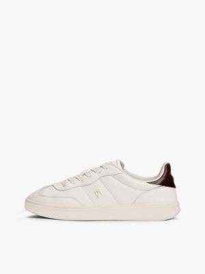 beige heritage sneaker aus glattleder für damen - tommy hilfiger