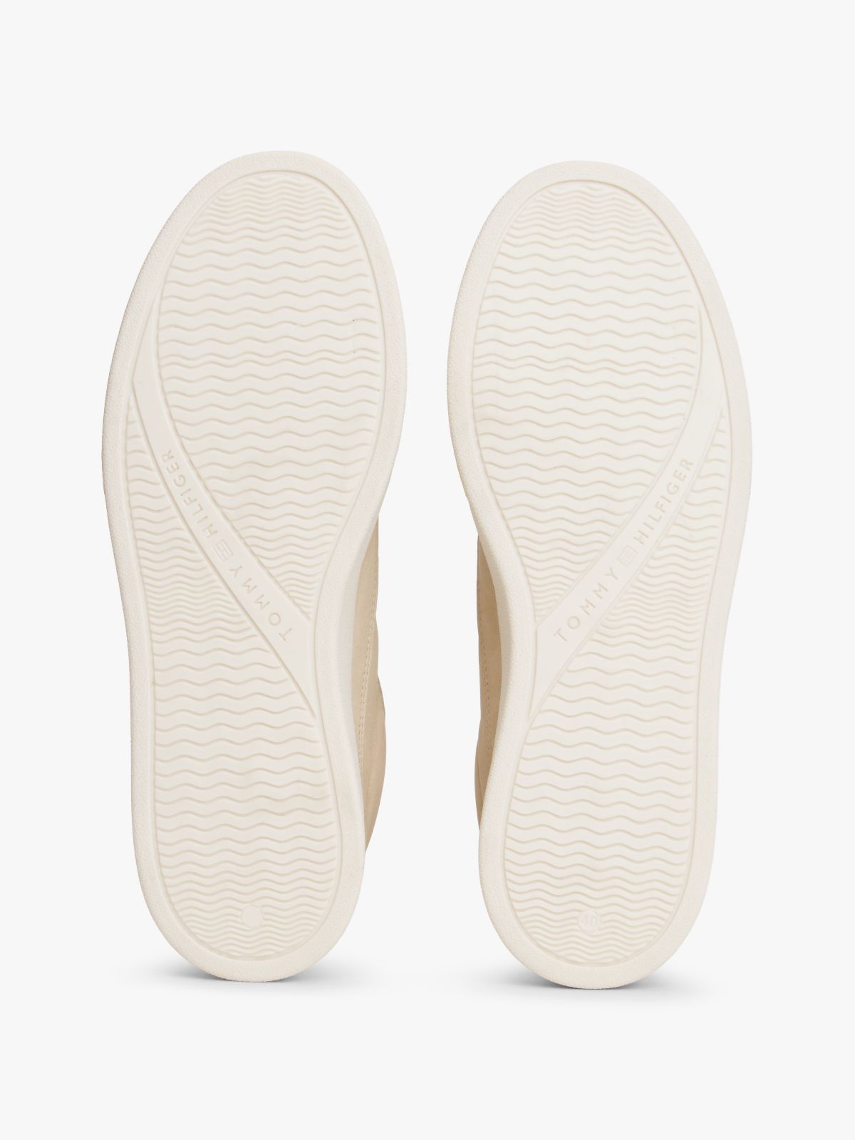 Leather Warm Lined Court Trainers — Beige
